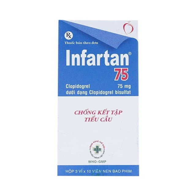 Infartan 75 OPV điều trị nhồi máu cơ tim, đột quỵ.