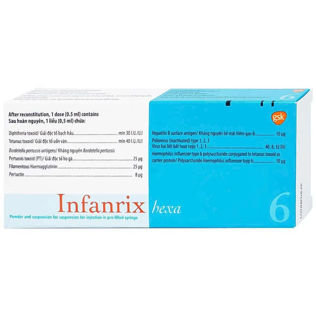 Vắc xin 6 trong 1 Infanrix Hexa 0,5ml