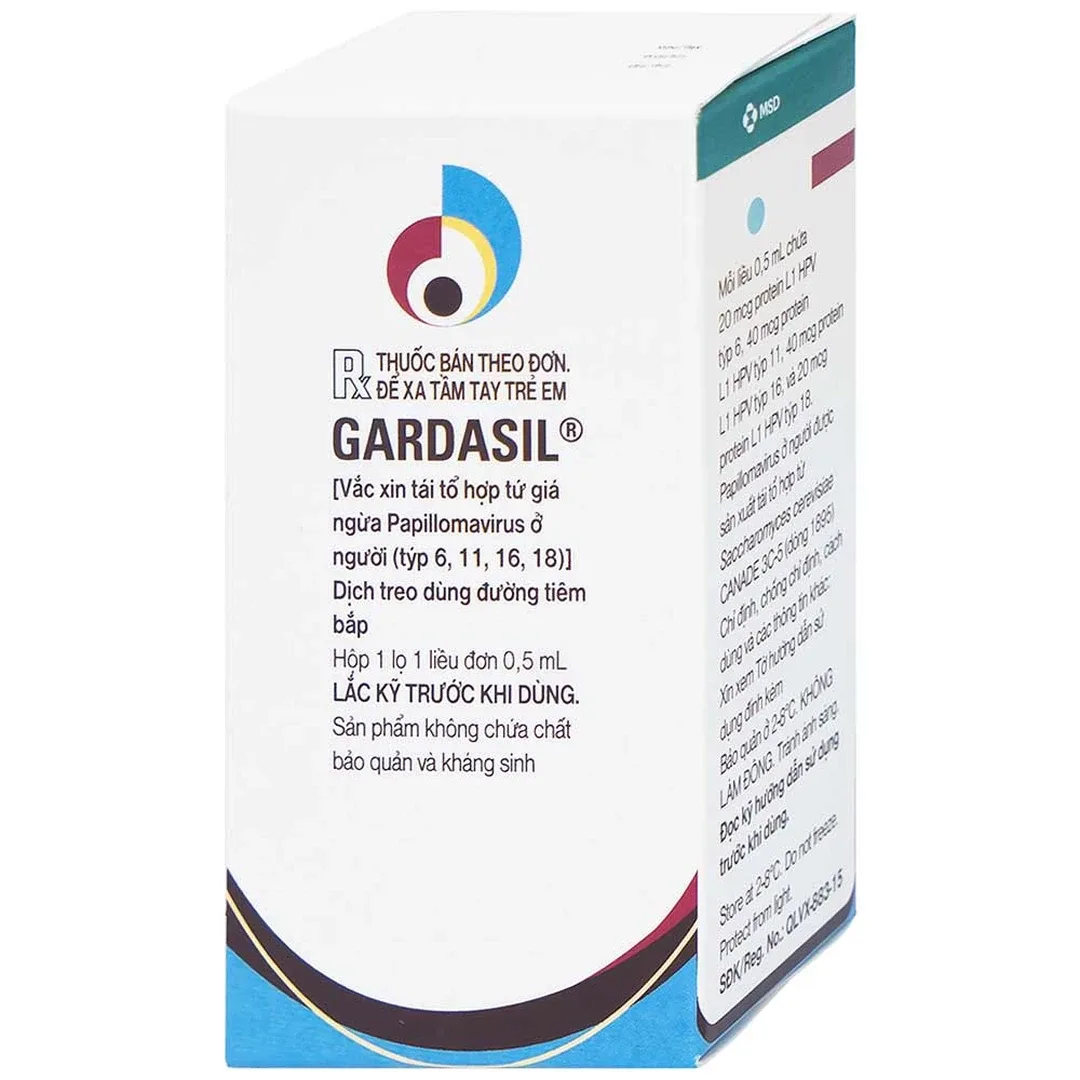 Vắc xin Gardasil 0,5ml phòng ung thư HPV 4 chủng